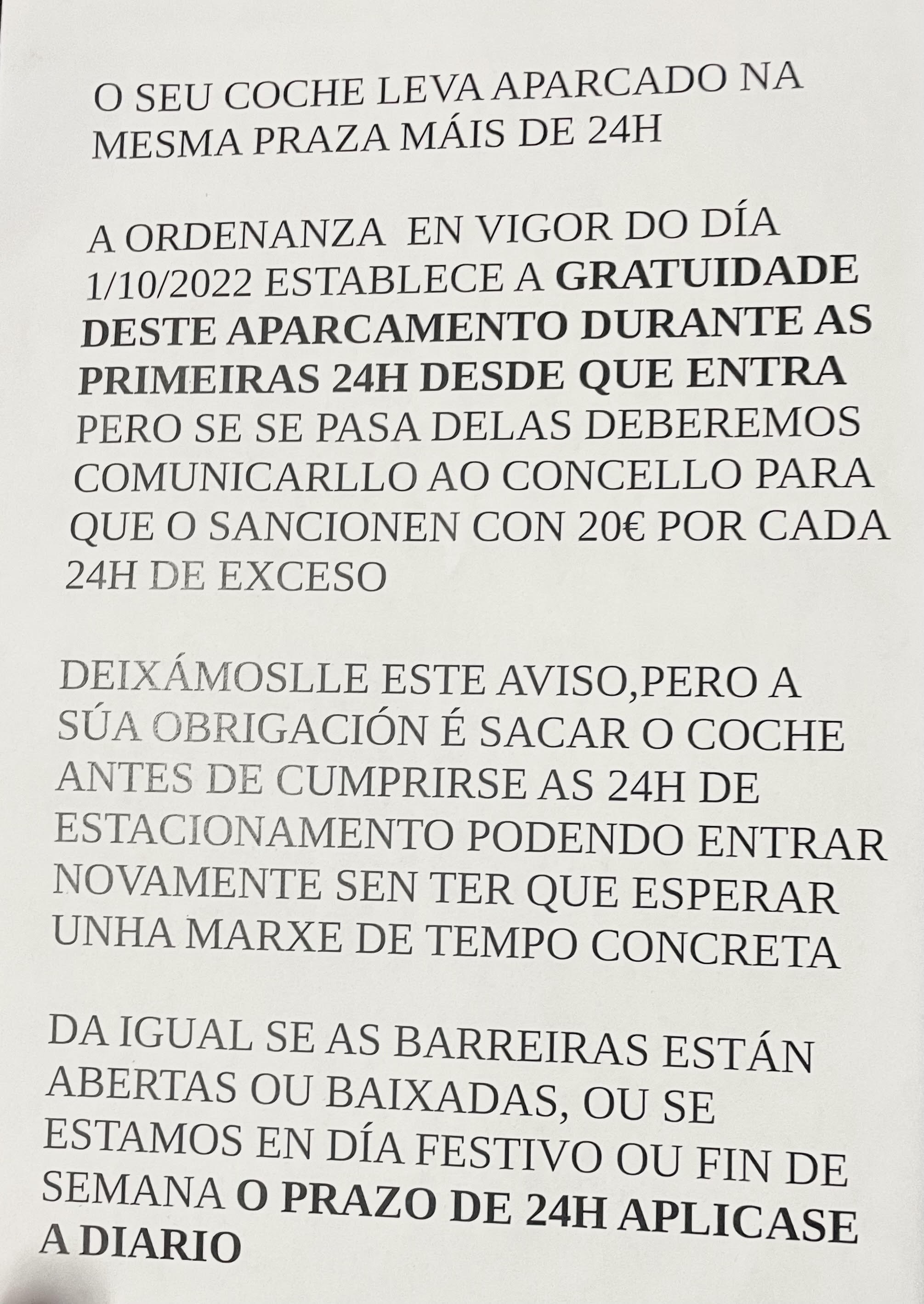 Nota de aviso do concello